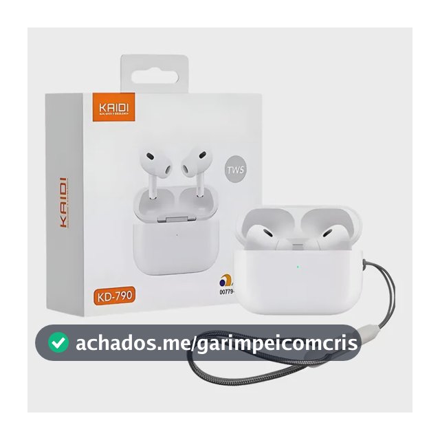 Fones de Ouvido Sem Fio Kaidi KD-790 Bluetooth Branco Academia Antiruído