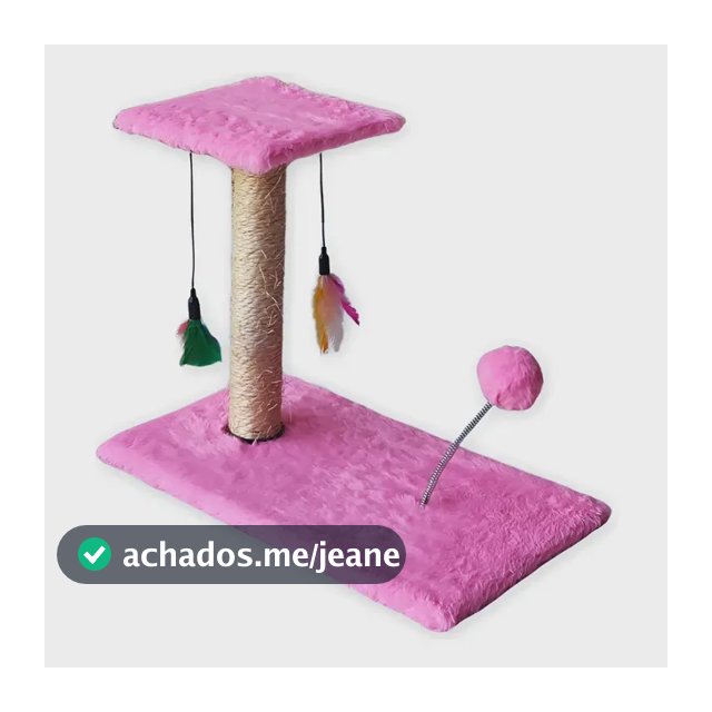 Arranhador Para Gatos Poste Duplo Brinquedo Interativo Cor Rosa
