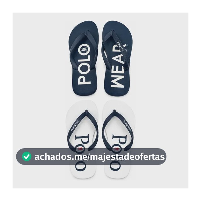 Kit 2 Chinelos Estampados Polo Wear Branco-marinho