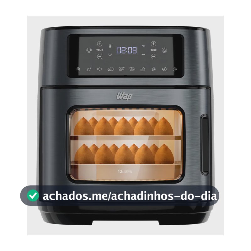 Air Fryer Oven 12L WAP 10 Funções Pré-Programadas Dois Andares Antiaderente GrayStone Fritadeira Elétrica 220V