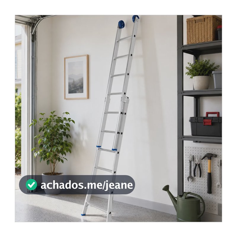 Escada Mor Resistente 2x6 Alumínio Extensiva 3 Em 1 Alumínio