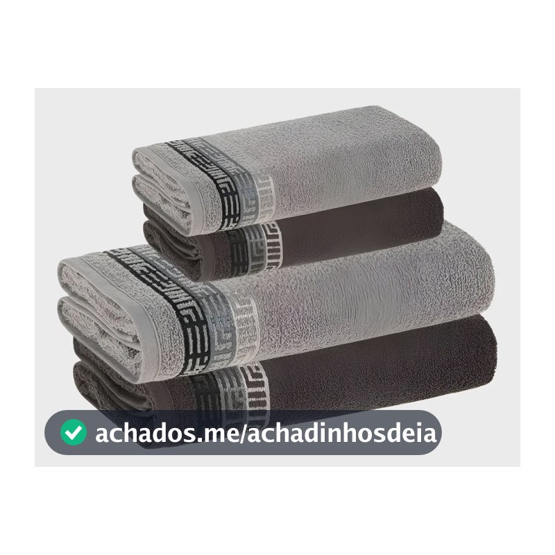 Jogo De Toalhas 4 Pçs Fio Cardado 100% Algodão Bosco Karsten Cinza Bosco