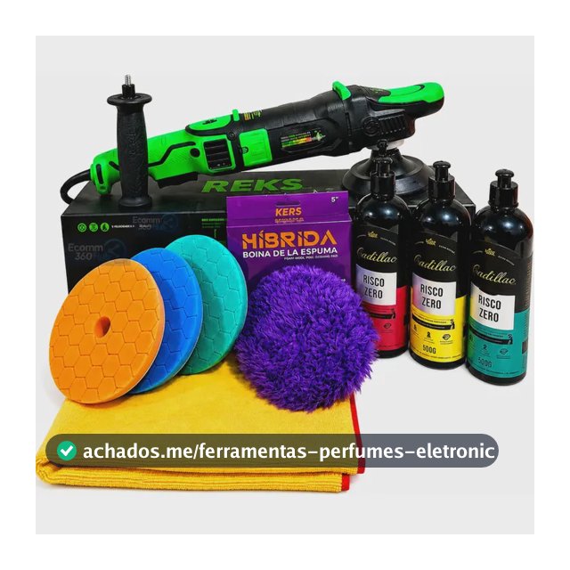 Politriz Rotativa Kers Reks 1250w Fast Cut + Kit Polimento Verde 220v