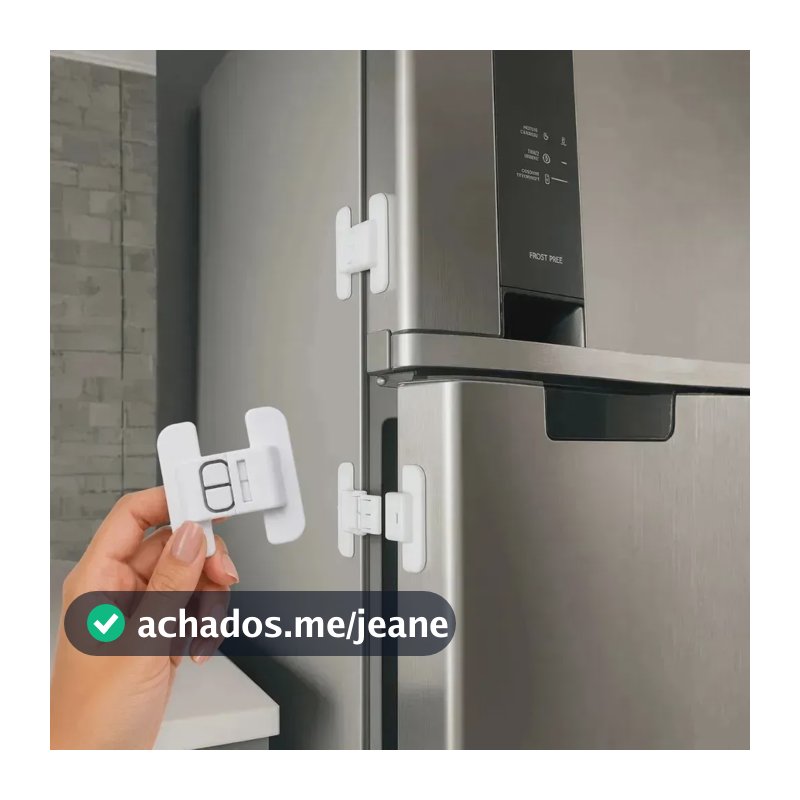 Kit 6 Travas de Segurança Para Geladeira e Gavetas com Adesivo Ultra Resistente