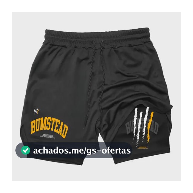 Bermuda Short Duplo Masculina Compreensão 2 Em 1 Musculação