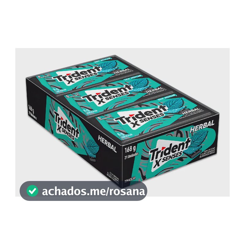 Trident Chiclete Sabor Herbal Sem Açucar 21 unidades de 8g