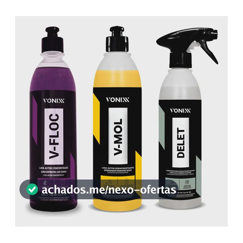 Kit Shampoo V-floc V-mol Limpador Delet 500ml Vonixx