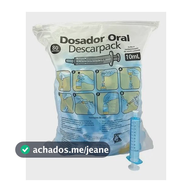 Dosador Oral 10ml Pacote Com 80 Un. Descarpack