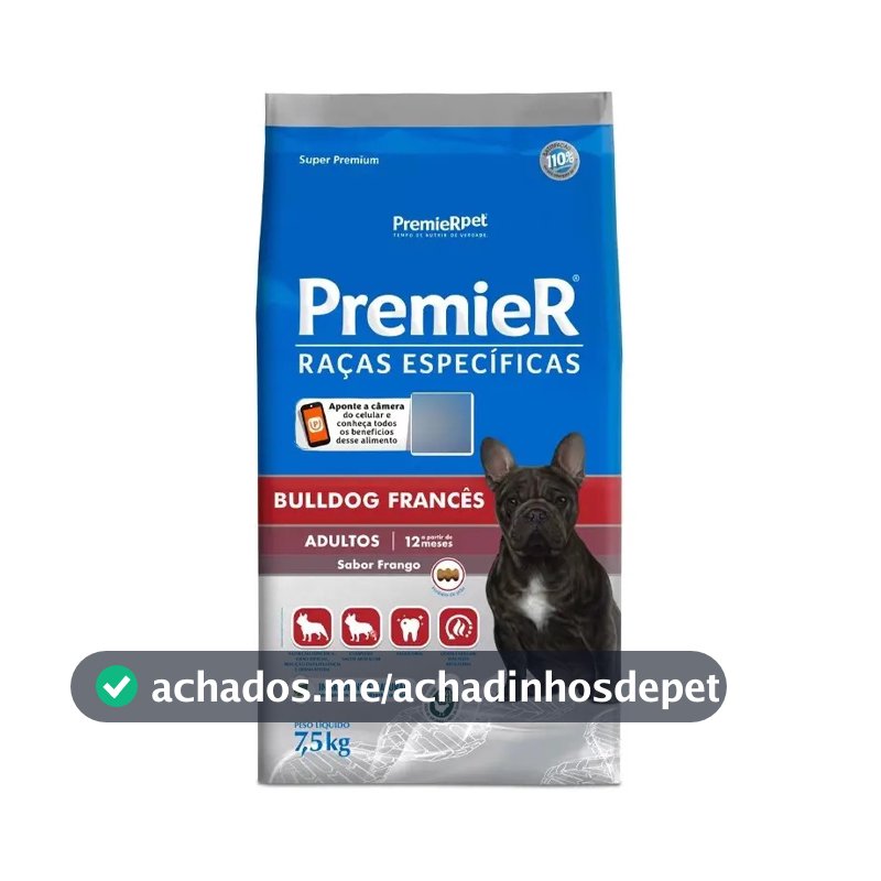 Ração Seca Premier Bulldog Francês Adulto Frango 7,5kg