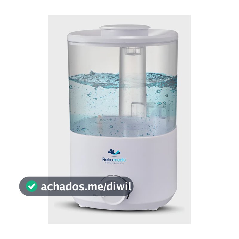 Umidificador Ayro 2l Com Névoa Contínua Relaxmedic Branco 127/220v