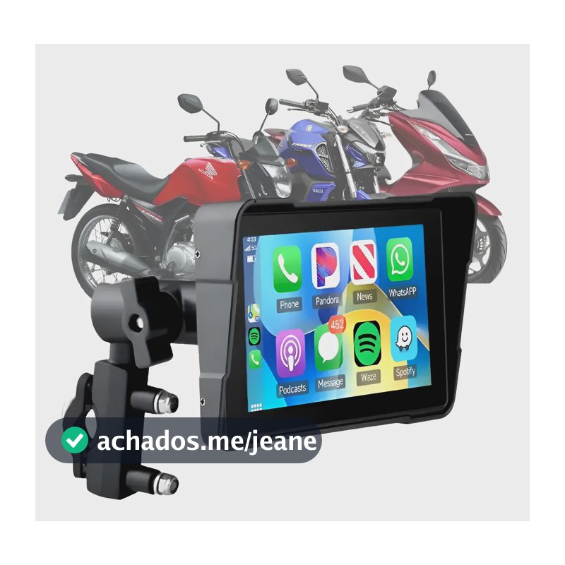 Multimídia Moto 5pol Bluetooth Duplo Sd Carplay Android Auto Preto