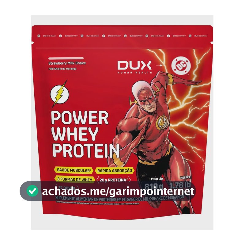 Whey Protein Dux Company Power Nutrition 810g Milkshake De Morango