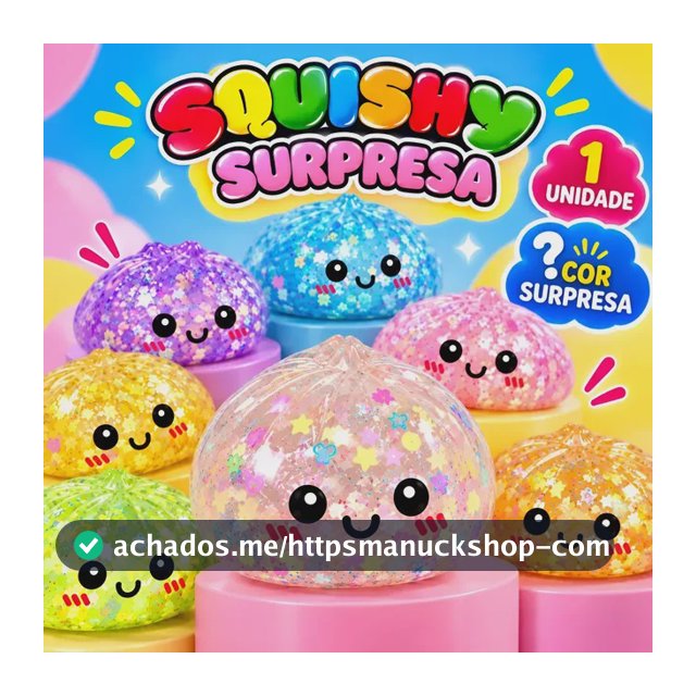 Squishy Pãozinho Fofinho Bao Sensorial Gliter Brilhante Surpresa