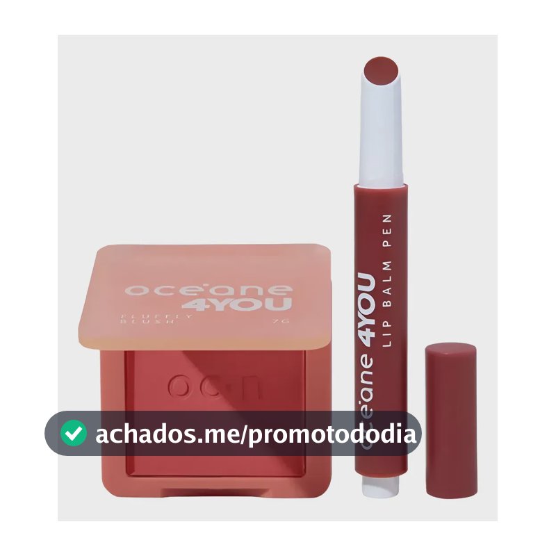 Kit Blush Cremoso Rosa + Hidratante Labial Cereja 4you