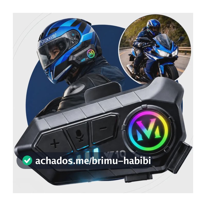 Fone De Ouvido Para Capacete Intercomunicador Bluetooth Headset Rgb Sem Fio Música GPS Chamadas Handsfree Alta Potência Woosh