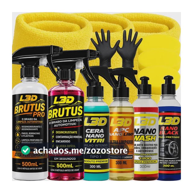 Kit Limpeza Automotiva Cera Carnaúba Removedor Chuva Acida