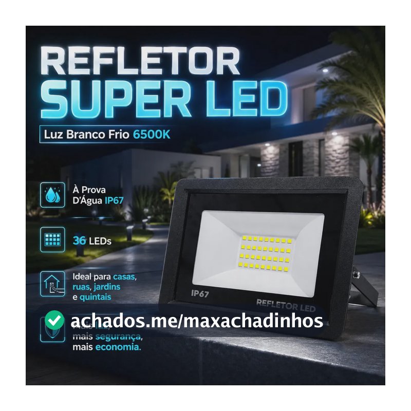 Kit 5 Refletores LED 100W IP67 à Prova D'Água 6500K Branco Frio Bivolt