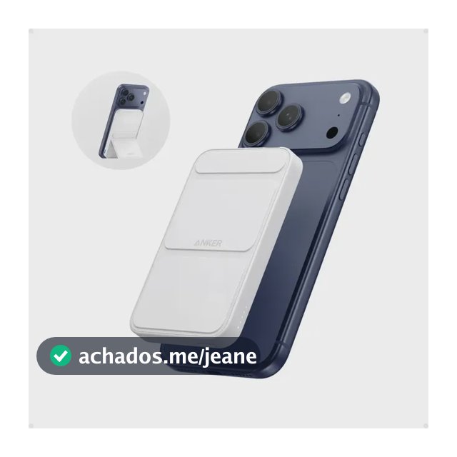 Carregador Portátil Indução 5000mah Power Bank Anker Maggo Magnético Magsafe Para Apple iPhone 17/16/15/14/13/12 Series, Bateria Externa Sem Fio Carga Rápida 7.5W, Cor Branco