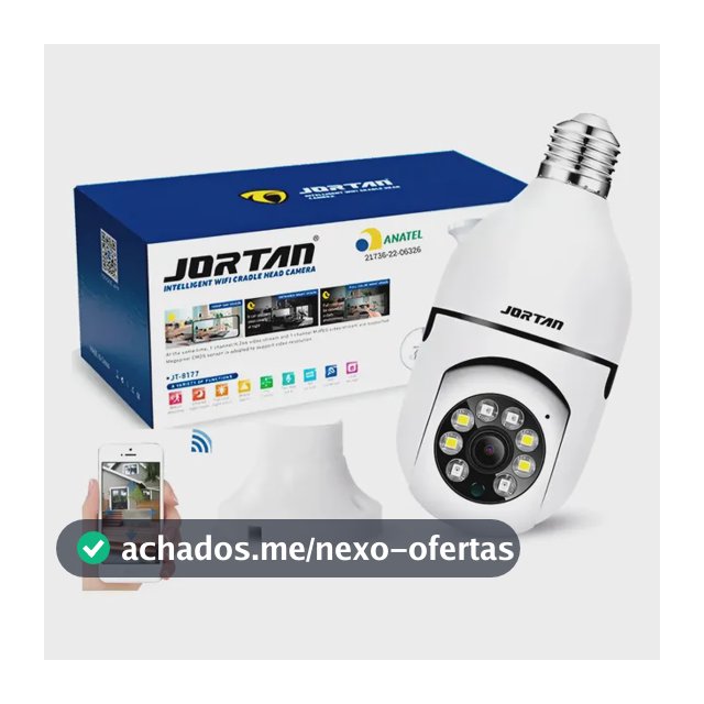 Câmera Lâmpada Segurança Inteligente Visão Noturna Hd Wifi Cor Branco