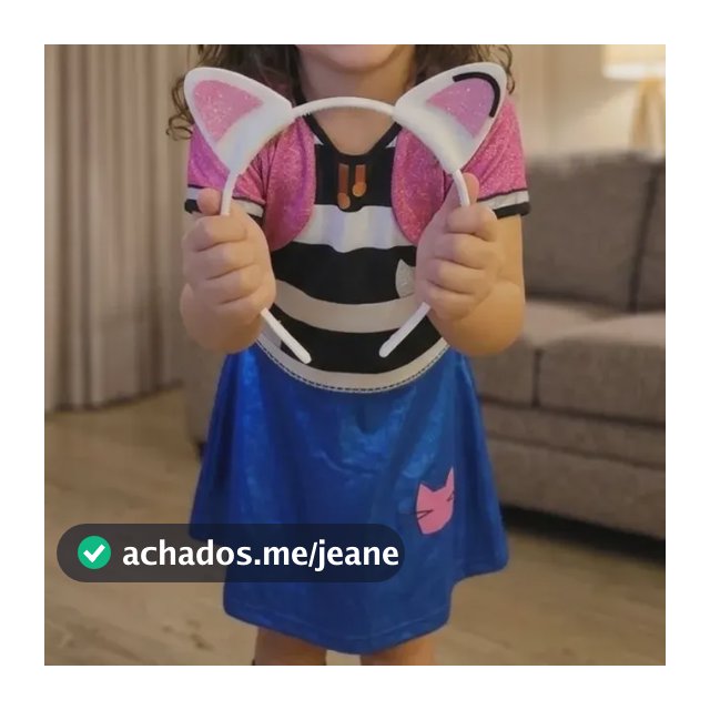 Vestido Infantil A Casa Mágica Da Gabby Gabi + Tiara Gatinho