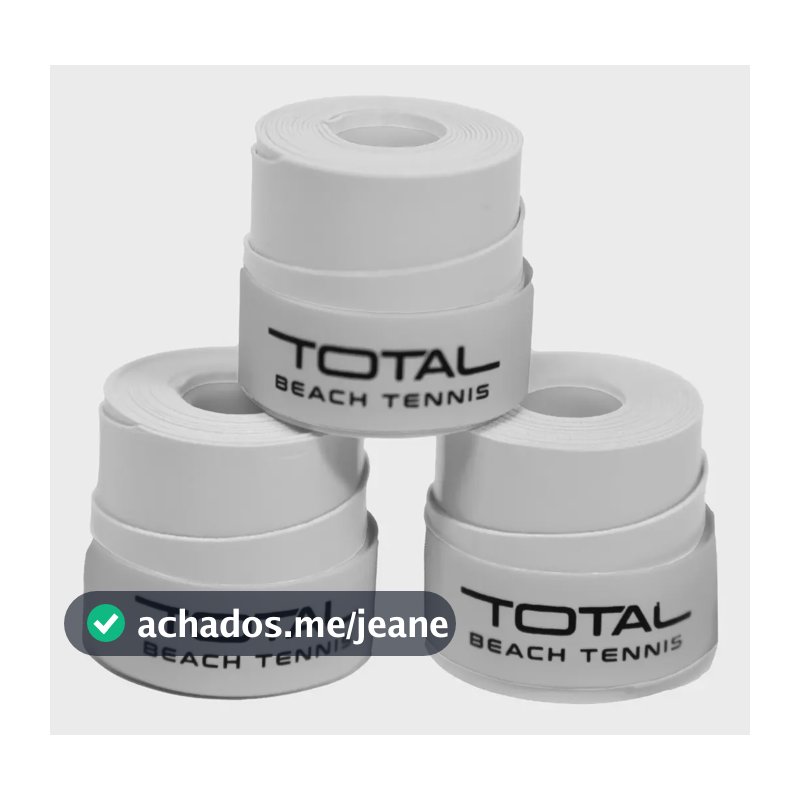 Kit 3 Unidades Overgrip Raquetes Total Beach Tennis | Premium Itf Profissional | Cor Branco