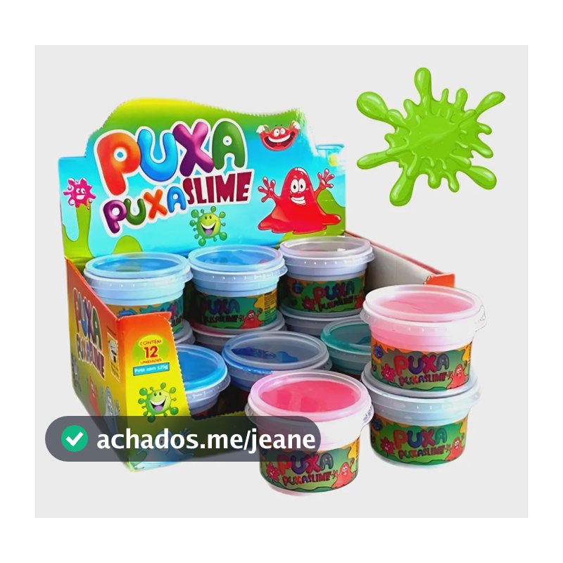 Slime Massinha Puxapuxa Caixa 12 Un. Revenda Atacado Festa  Colorido