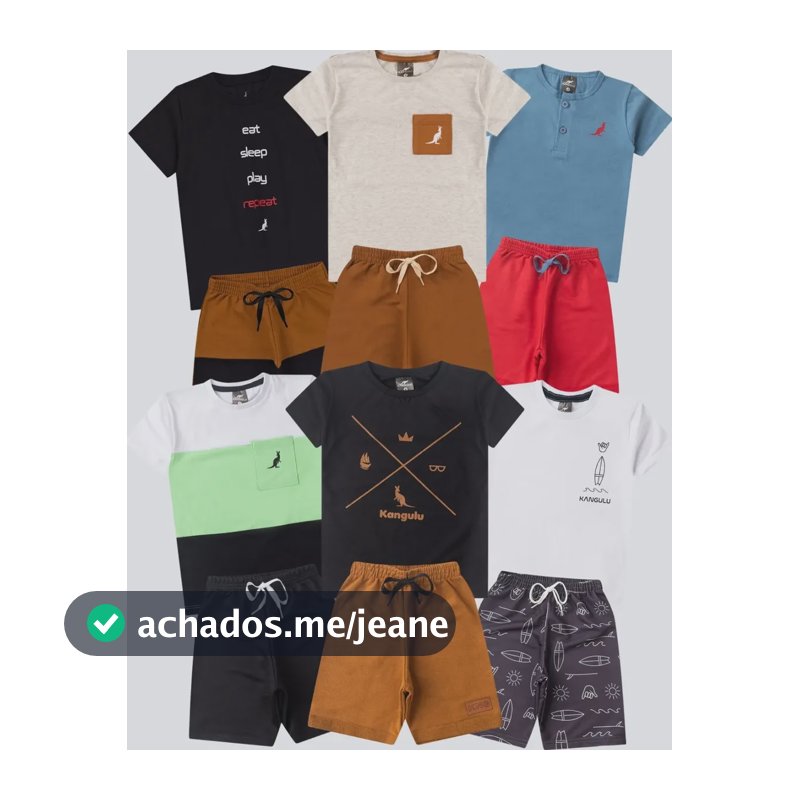 Kit 6 Peças 3 Conjunto Infantil Menino Verão Envio Sortido Tamanho 1