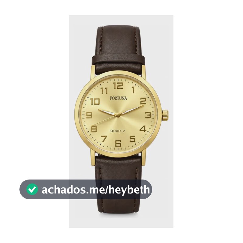 Relógio De Pulso Masculino Minimalista Old Money Fortuna Marrom Cx Dourada