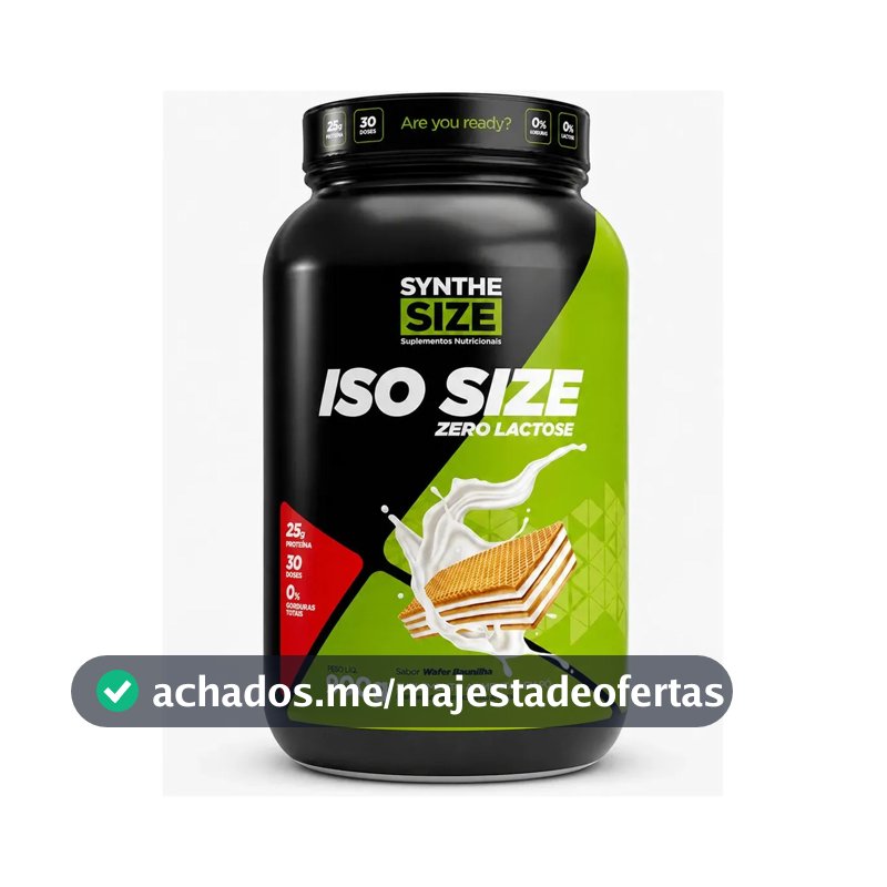 Ganho Muscular Iso Size Free Lactose 900g Whey Synthesize Sabor Baunilha