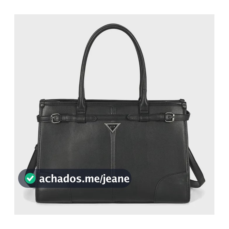 Bolsa Passeio Feminina Alça Gash Pu Bs72949ga Preto Lisa Metal