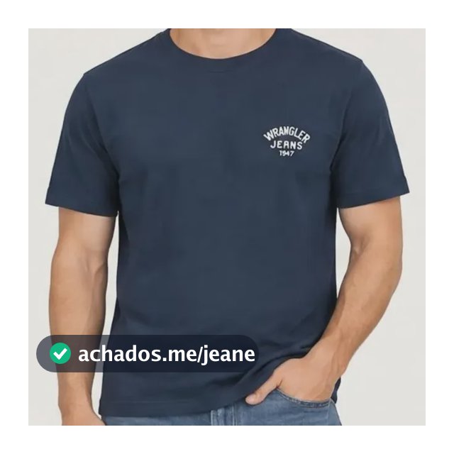 Camiseta Masculina T-shirt Wrangler Básica 100% Algodão Azul-marinho G