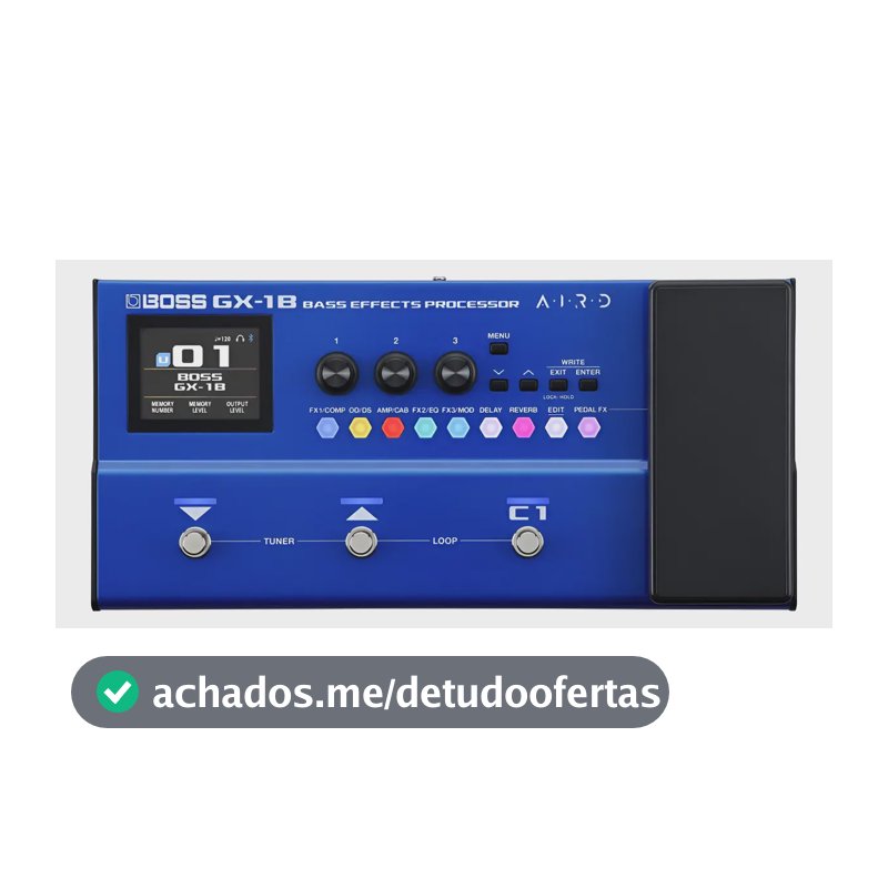 Pedaleira Boss Digital GX-1B Multi Efeitos para Baixo com Bluetooth