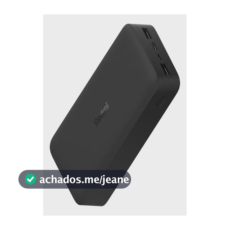 Carregador portátil 20000mah Redmi 18w Fast Charge Power Bank preto