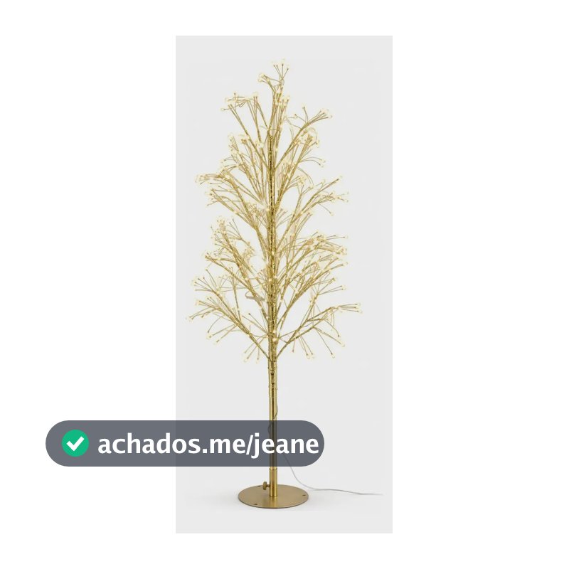 Árvore Natal 552 Leds Fio Fada 1,2m Dourada Bivolt Strobo