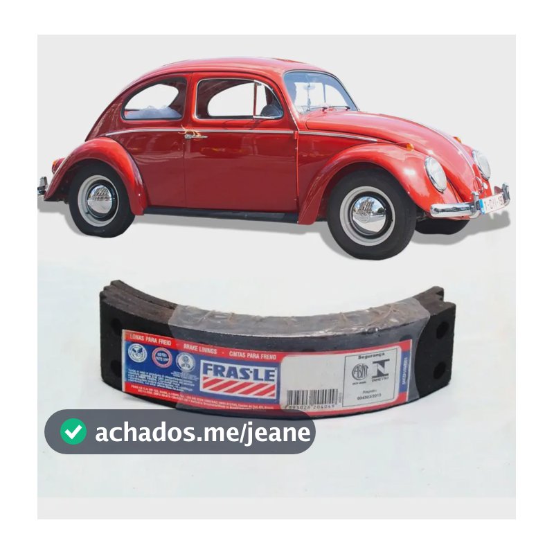 Lona Freio Roda Traseira Fusca 1500 1600 4 Furos Vw 262