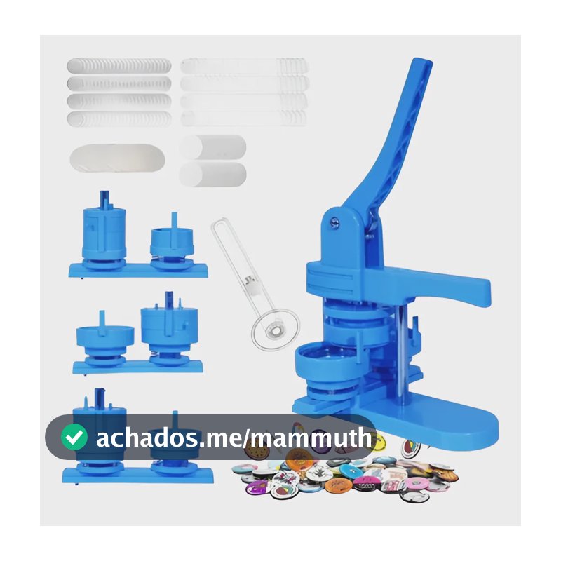 Kit 3 Máquinas De Botons 32/44/58 Mm Com 300 Unidades