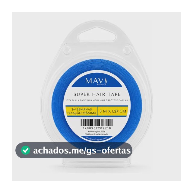 Fita Adesiva Azul Prótese Capilar Mega Hair 3metros X 1,27cm