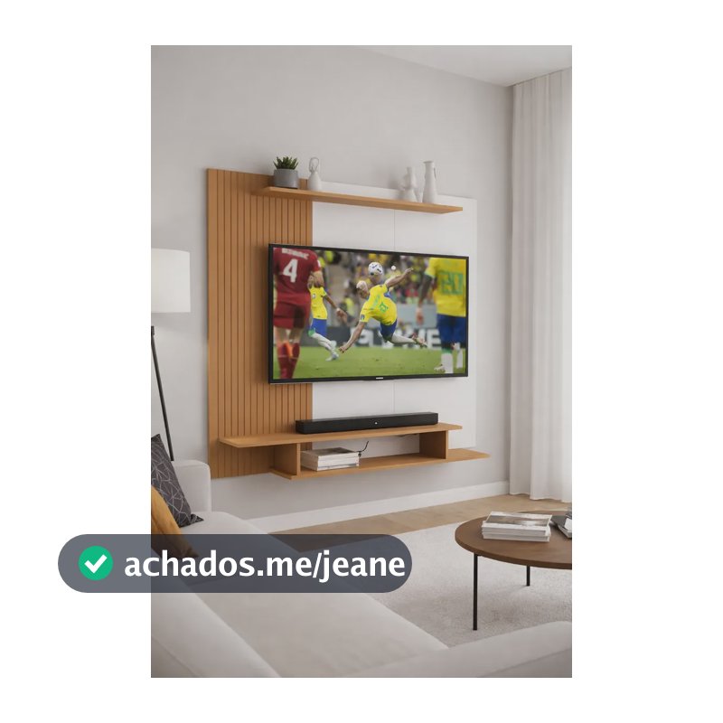 Painel Tv Rack 55  Polegadas Sala De Estar Nicho Frete Gráti Off White