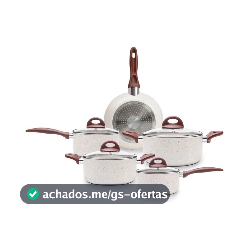 Jogo De Panelas Smart Plus Vanilla Indução Cerâmico 5peças Brinox 4774/101