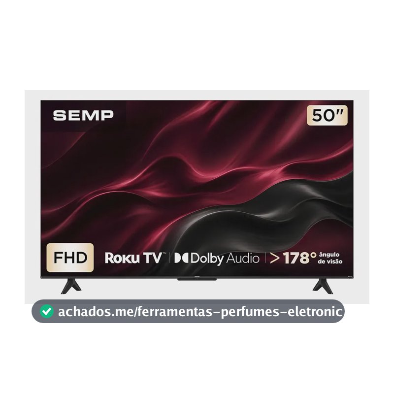 Smart Tv Semp 50 Polegadas Led Full Hd S42r Roku Tv Wi-Fi Dolby Audio Brilho Até 240 Nits 50s42r