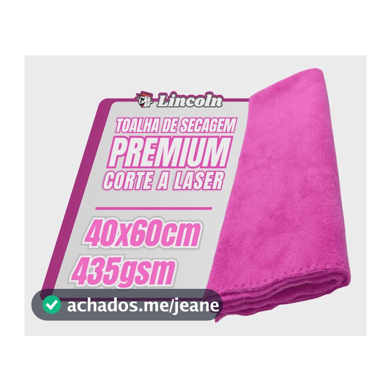 Toalha De Secagem Lincoln Premium Rosa 40x60cm 435gsm