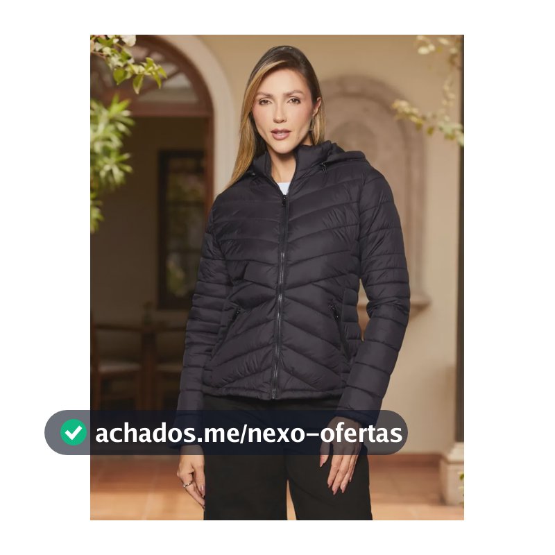 Jaqueta Fem. Nylon Matelasse Facinelli 620229 Preto Gg Liso