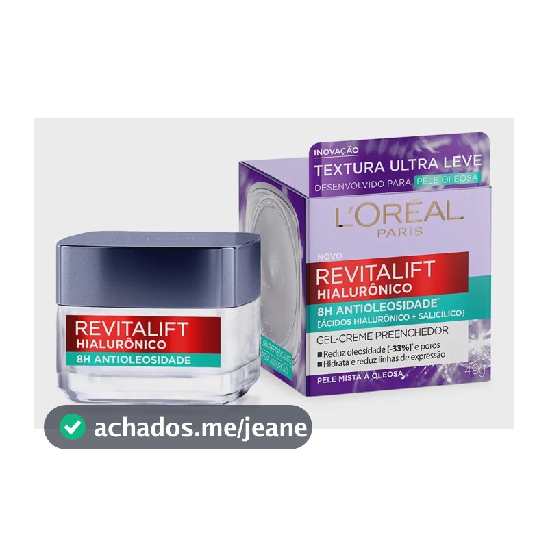 Creme Facial Anti-Idade , Preenche Linhas de Expressão, Hidrata e Tonifica a Pele, Revitalift Hialurônico, L'Oréal Paris, 49g