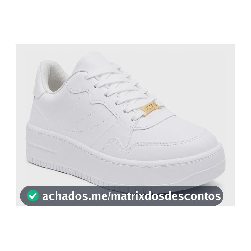 Tênis Vizzano Original Feminino Plataforma Casual Macio Leve Branco 37 Br