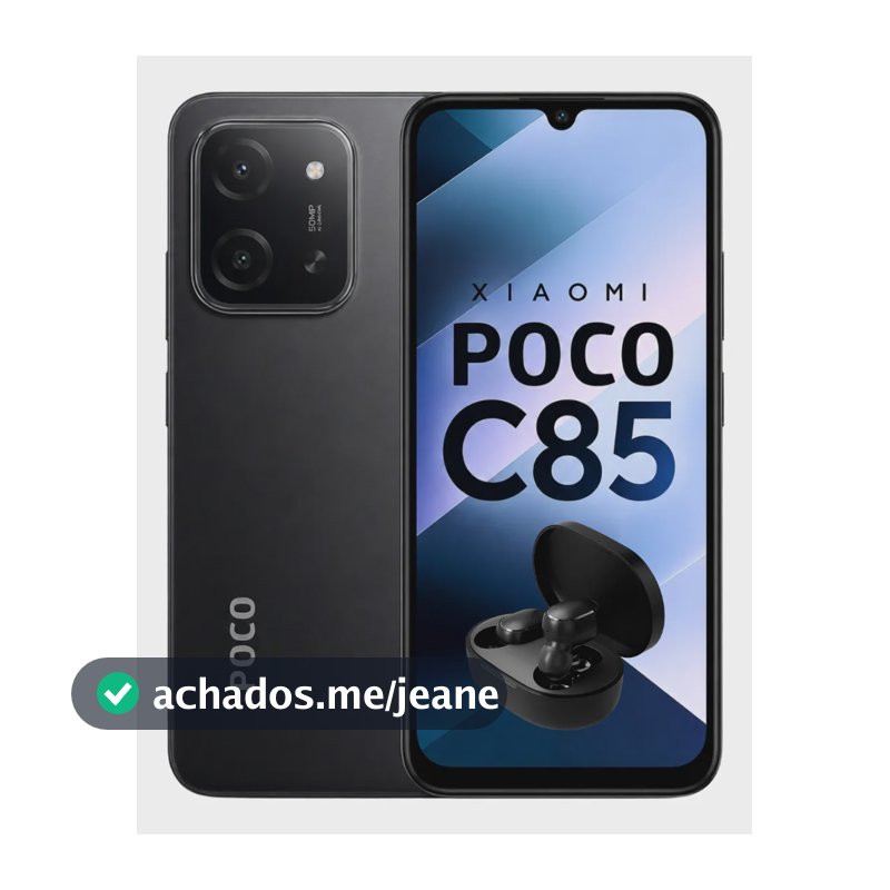 Smartphone Xiaomi Poco C85 256gb 8gb Ram Câmera 50mp + Fone Preto