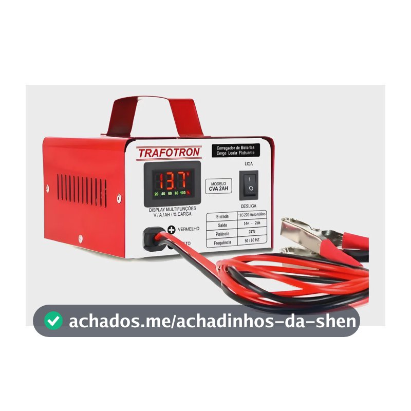 Carregador De Bateria 12v Automotivo Cva2 2a 14.4V Vermelho Led Display