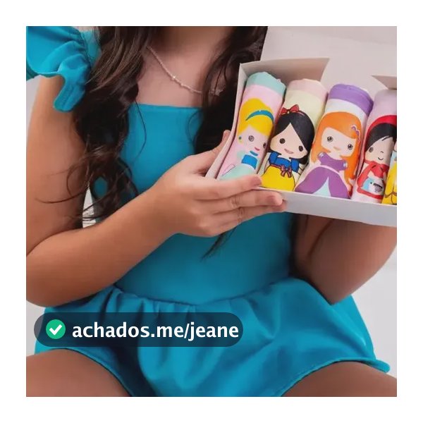 Kit 5 Calcinha Infantil Algodão Para Menina De 0 A 10 Anos