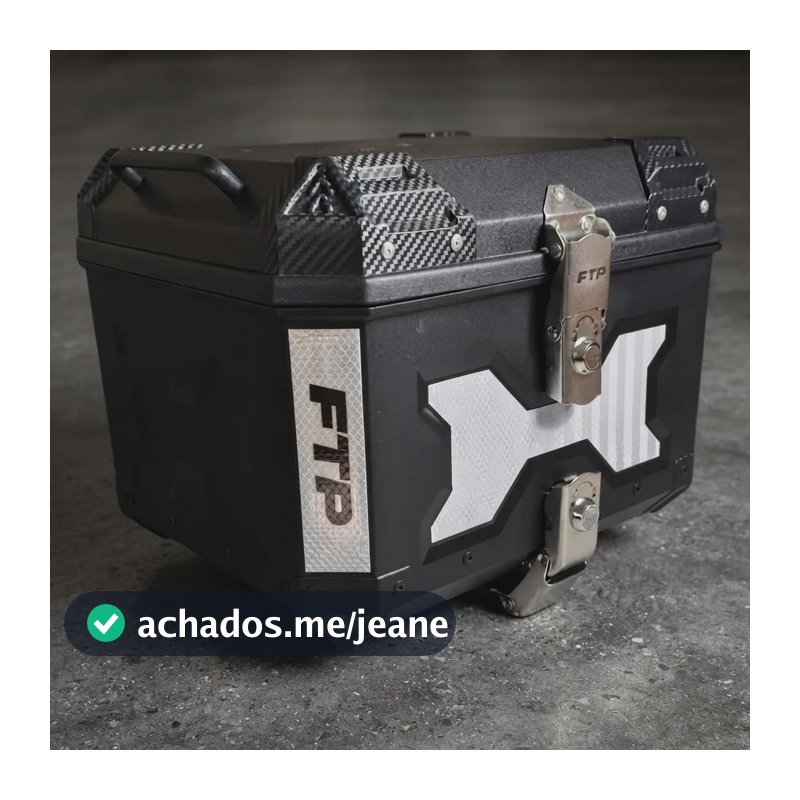 Baú Bauleto 38 Litros Plastico Forrado Com Suporte Preto Ftp Preto