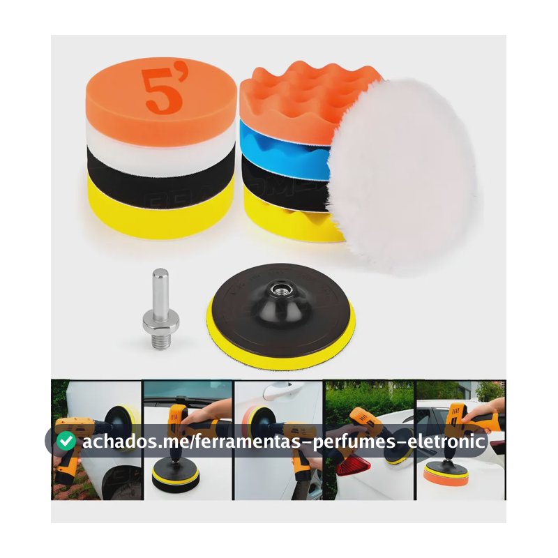 Kit 11pçs Polimento 5 Polegadas Furadeira / Parafusadeira