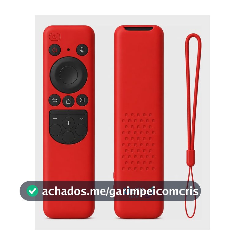 Capa de Silicone para Controle Remoto Samsung BN59-01432A Vermelha com Cordão